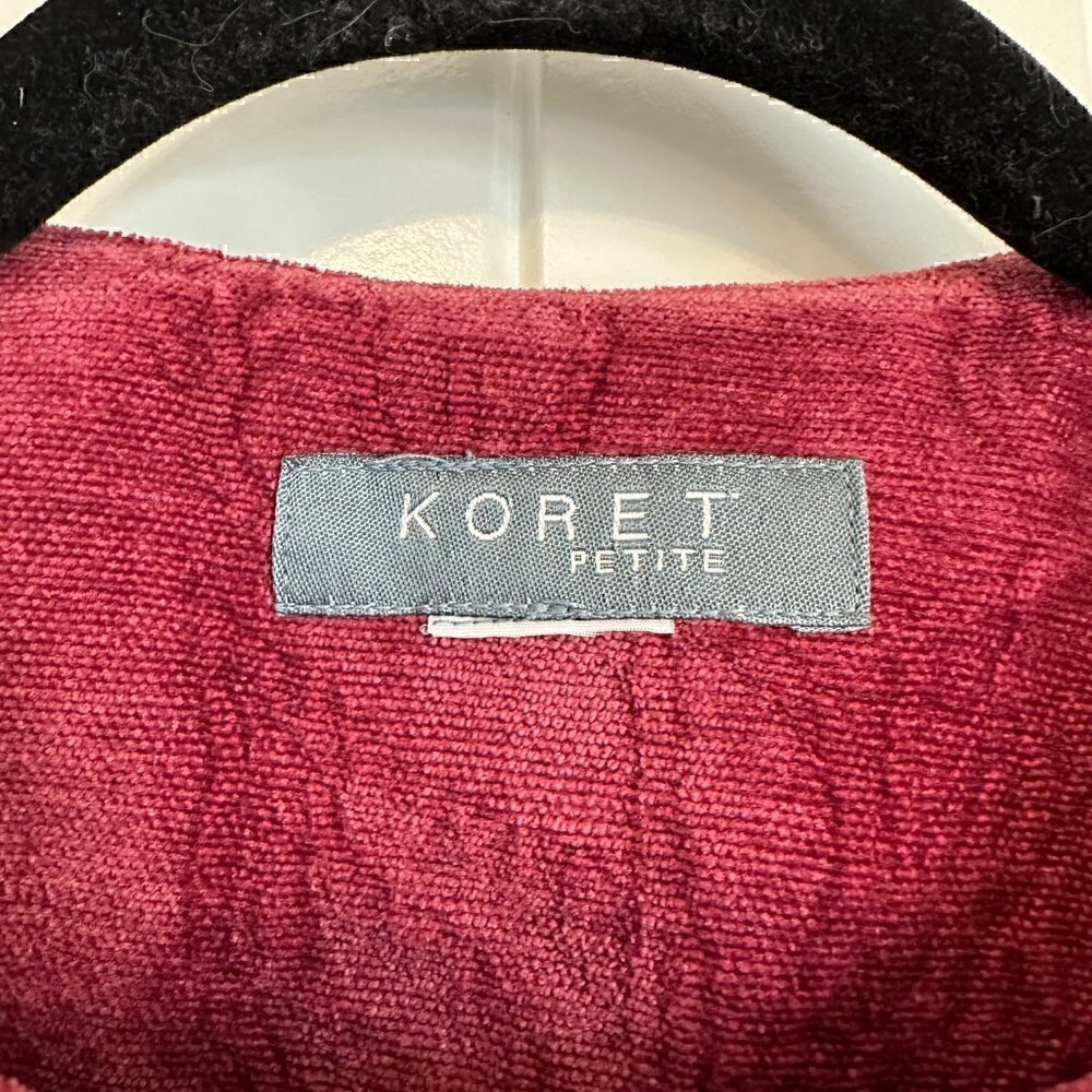 VINTAGE 90s Koret deep pink velvet blazer jacket buttons women's 8 petite - Picture 4 of 13